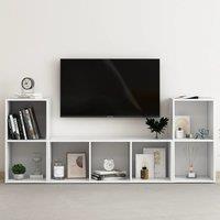 Berkfield Home 3 Piece TV Cabinet Set White Engineered Wood