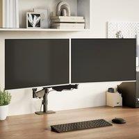 Berkfield Home Dual Monitor Arm for Max 27 Inch Screen Gas Spring 20 kg in Black