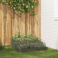 Berkfield Home Garden Planter 3-Tier 90x90x35 cm Olive Green Steel | Size: 90 x 90 x 35 cm