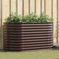 Berkfield Home Garden Raised Bed - Brown, 160 x 80 x 81 cm, Galvanized Steel in Brown | Size: 160 x 80 x 81 cm