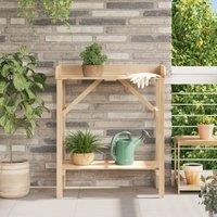 Berkfield Home Garden Potting Table 75x40x90 cm Solid Wood Pine in Brown | Size: 75 x 40 x 90 cm