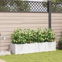 Berkfield Home Garden Planters with Water Irrigation System 4 pcs White