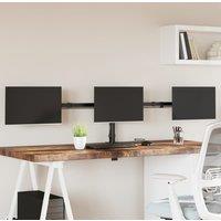 Berkfield Home Triple Monitor Stand Black Steel VESA 75/100 mm