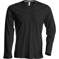 Kariban Men's Slim Fit Long Sleeve V Neck T-Shirt in Grey | Size: 4XL