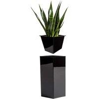 Woven Wood 32cm Zinc Galvanised Polished Black Insert