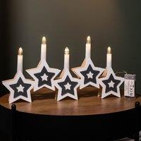 Samuel Alexander 38cm Battery Operated White Wooden Christmas Candle Bridge Decoration with LEDs