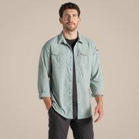 Craghoppers Men's 'Nosilife Adventure' Long Sleeve Insect Repellent Shirt in Green | Size: Medium