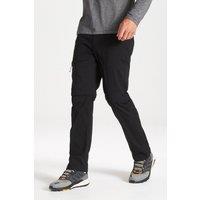 Craghoppers Men's 'Kiwi Pro II Convertible' Regular Fit Zip Off-Trousers in Black | Size: 40R