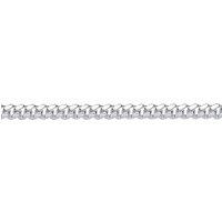 Jewelco London Women's Silver Miami Cuban Court Curb Link Chain Bracelet 4mm 7.5"