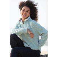 Kite Women's Purbeck 1/4 Zip Teddy Fleece Soft Thyme in Green | Size: Large