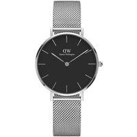 Daniel Wellington Women's DW00100162 Petite Black 32mm Quartz Watch in Silver
