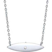 Jewelco London Women's Silver CZ Mini Surfboard Charm Necklace - GVK232 in White