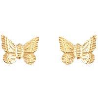 Jewelco London Women's 9ct Gold Butterfly Stud Earrings