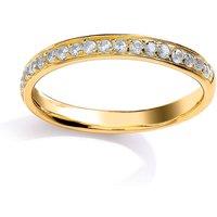 Jewelco London Women's Gilded Silver CZ Pave Channel Style Eternity Ring | Size: Medium
