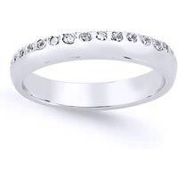 Jewelco London Women's Silver CZ Pave Knife Edge Eternity Ring | Size: Medium