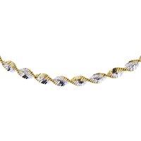 Jewelco London Women's Silver 2 Tone Twist Herringbone 4mm Chain Necklace 18inch 46cm