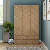 GFW Catania 3 Door 4 Drawer Wardrobe in Light Oak