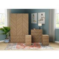 GFW Catania 4 Piece Bedroom Set in Light Oak