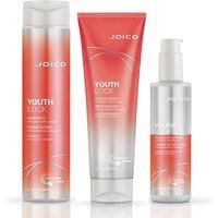 JOICO YouthLock Shampoo 300ml, Conditioner 250ml, Anti-Frizz Blowout Crme 177ml Pack in Clear