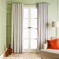 OHS Piped Edge Velvet Curtains Thermal Eyelet Ready Made in Grey | Size: 168 cm width x 229 cm drop