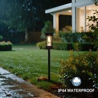 Bright Zeal 2 Pcs Solar Pathway Lights for Garden Outdoor Lighting in Black