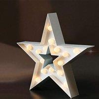 Bright Zeal 13" Star Indoor Decorative Light, Birthday, Festival Decorations in White