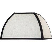 Happy Homewares Vintage Victorian Square Lamp Shade in Oatmeal Linen & Black Trim | Size: 10 inches
