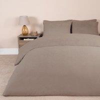 OHS Thermal Soft Teddy Fleece Duvet Cover Bedding Set in Light Brown | Size: Double
