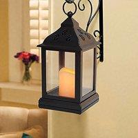 Bright Zeal 2pcs 9.5" Vintage Decorative Candle Lanterns Christmas in Black