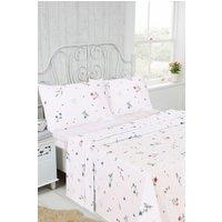 Rapport Home Meadow Brushed Cotton Floral Sheet Set - Flat, Fitted & Pillowcase | Size: King