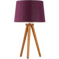 First Choice Lighting Voyage - Dark Oak Table Lamp or Bedside Light with Burgundy Shade in Brown