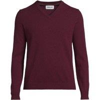 Lands' End Men's V-neck Cashmere Jumper in Burgundy | Size: 2XL
