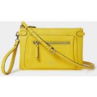 OSPREY LONDON Women's The Ruby Leather Crossbody Clutch Bag in Yellow