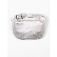 Sarta Women's Colby Metallic Italian Leather Small Hobo Bag in Silver