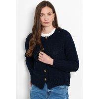 Sarta Women's Collins Boucle Knit Button Cardigan in Navy
