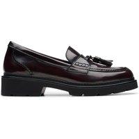 Clarks Women's Lauryl Tassel Wine Loafers in Red | Size: 6.5-Standard Fit