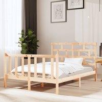 Berkfield Home Bed Frame Solid Wood Pine 135x190 cm Double in Brown