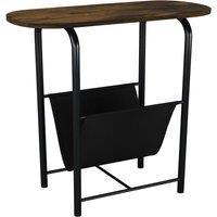 EONLION Slim Oval Side Table - Magazine Holder Rack for Coffee Snacks in Brown