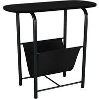 EONLION Slim Oval Side Table - Magazine Holder Rack for Coffee Snacks in Black