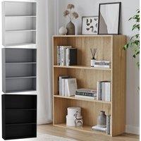 EONLION Wide 3-Tier Wooden Bookcase - Storage Cabinet with Display Shelves in White | Size: Medium