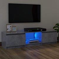 Berkfield Home TV Cabinet with LED Lights Concrete Grey 120x30x35.5 cm