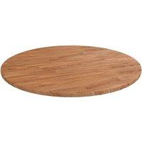 Berkfield Home Round Table Top Light Brown 80x1.5 cm Treated Solid Wood Oak | Size: 80x1.5 cm