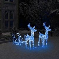 Reindeers & Sleigh Christmas Decoration 160 LEDs 130 cm Acrylic