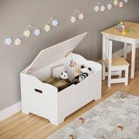 EONLION Wooden Storage Chest Bench Stool Seat in White