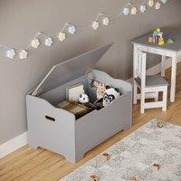 EONLION Wooden Storage Chest Bench Stool Seat in Grey