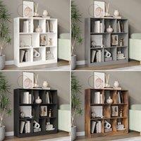 EONLION ARKA 8-Cube Asymmetrical Storage Cabinet, Wooden Organizer Bookcase in White