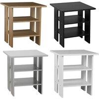 EONLION 2-Tier Wooden End Table & Nightstand with Storage in Grey