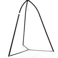 Costway Hanging Chair Stand Heavy Duty Metal Swing Tripod Chair Stand in Black