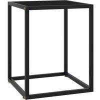 Berkfield Home Coffee Table Black with Black Glass 40x40x50 cm | Size: 40 x 40 x 50 cm