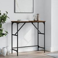 Berkfield Home Console Table Smoked Oak 75x32x75 cm Engineered Wood in Brown | Size: 75 x 32 x 75 cm
